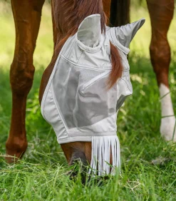 PREMIUM Fliegenmaske mit Ohrenschutz und Nasenfransen